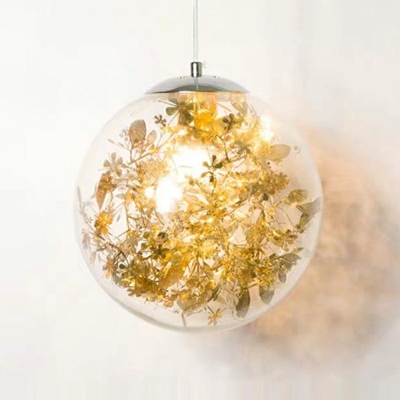 1-Light Down Lighting Contemporary Style Globe Shape Metal Hanging Ceiling Lights