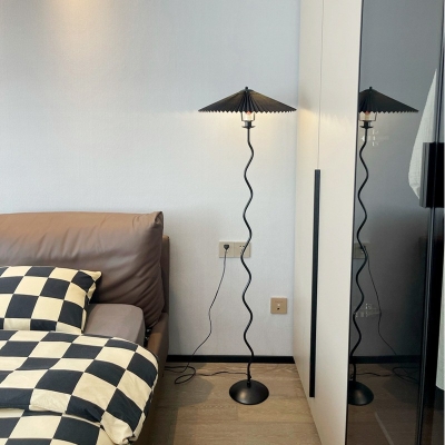 1-Light Floor Lights Contemporary Style Cone Shape Metal Floor Standing Lamps