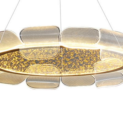 1-Light Hanging Light Fixtures Minimalism Style Round Shape Metal Chandelier Lights