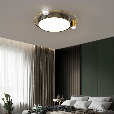 3-Light Flush Light Fixtures Traditional Style Geometric Shape Metal Ceiling Mount Chandelier