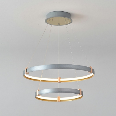 3-Light Hanging Lamps Modernist Style Circle Shape Metal Pendant Chandelier