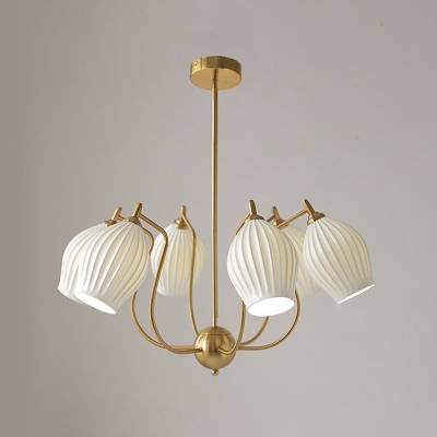 6-Light Hanging Light Fixtures Contemporary Style Geometric Shape Metal Chandelier Lights