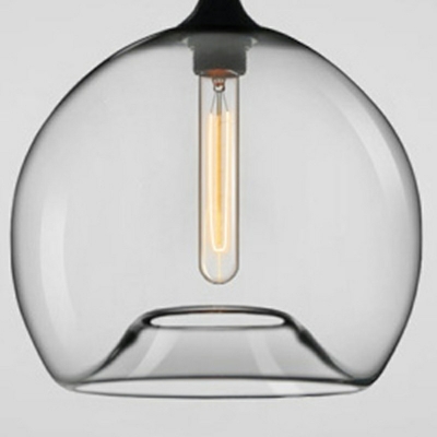Contemporary Glass Pendant Light Wrought Iron Chandelier