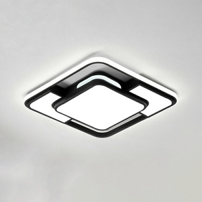 Modern Style Ceiling Light   Acrylic Flushmount Light for Living Room and Bedroom in Black