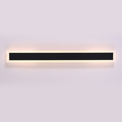 Outdoors Black Bar Shaped Flush Wall Sconce Simplicity LED Acrylic Wall Lighting