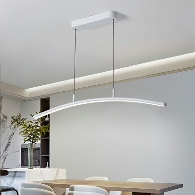 Straight Bar Island Light Fixture Metal LED Contemporary Pendant Light for Kitchen Island