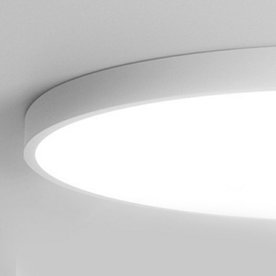1 Light Contemporary Ceiling Light White Round Ceiling Fixture