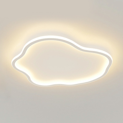 1 Light Contemporary Flush Light Cloud Shaped Acrylic Flush Mount