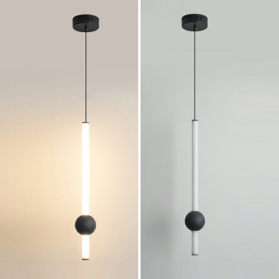 1-Light Pendant Lights Contemporary Style Liner Shape Metal Hanging Ceiling Light