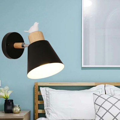 1-Light Sconce Lights Contemporary Style Cone Shape Metal Wall Mount Light