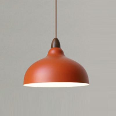 1-Light Suspension Pendant Minimalist Style Dome Shape Metal Hanging Ceiling Lights