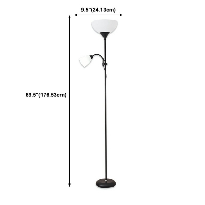 2-Light Floor Lamp Contemporary Style Bell Shape Metal Floor Standing Lamps