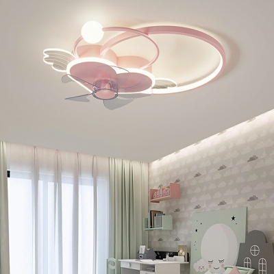3 Light Kids Style Ceiling Fan Butterfly Shaped Metal Ceiling Fan