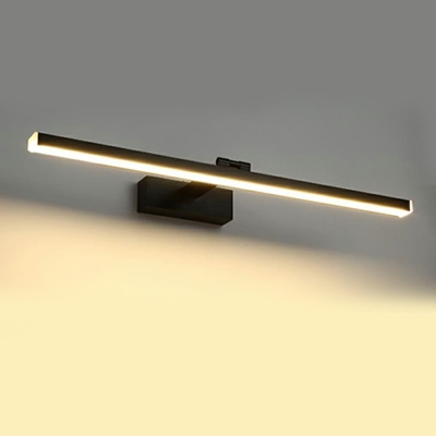 Adjustable 1 Light Linear Vanity Light Modern Style Aluninum Vanity Light Fixtures in Black