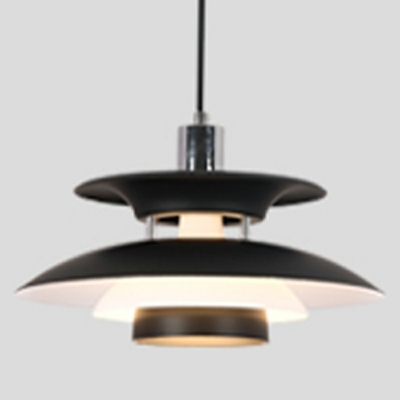 Black Three-Shade Pendant Light Modern Style Metal 1 Light Hanging Ceiling Light