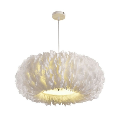 Contemporary E27 Chandelier Lights Feather Living Room Chandelier