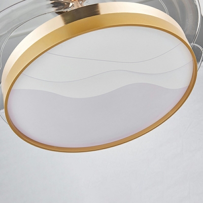 Contemporary Metal Ceiling Fan Light Bedroom Semi Flush Ceiling Lights