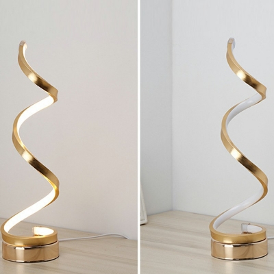 Contemporary Spiral Table Lamp 1 Light Metal Table Lamp for Bedroom