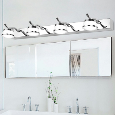 LED Crystal Strip Mirror Headlight Stainless Steel Nordic Strip Wall Light