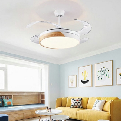 Led Flush Fan Light Contemporary Style Acrylic Semi Flush Fan Light for Living Room