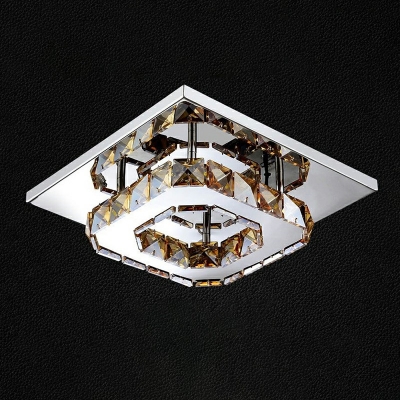 Modern Minimalist Ceiling Light  Nordic Style Crystal Flushmount Light for Living Room and Bedroom with Hole 2-3.5'' Dia