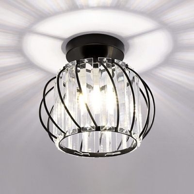 Modern Minimalist Ceiling Light  Nordic Style Crystal Flushmount Light with Hole 3.9'' Dia