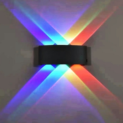 Modern Minimalist LED Aluminum Wall Sconce Indoor and Outdoor Waterproof Aisle Sconce Lights in RGB Light