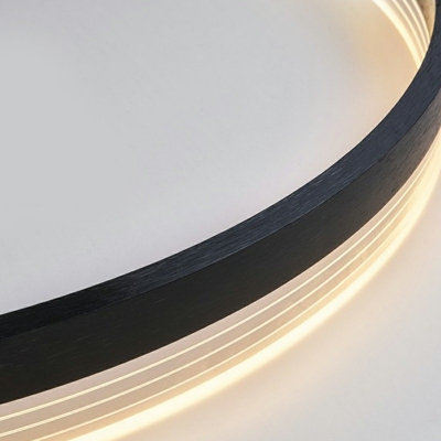 Round Ring Ceiling Light Stylish Modern Metal LED Semi Flush Mount Lamp for Bedroom
