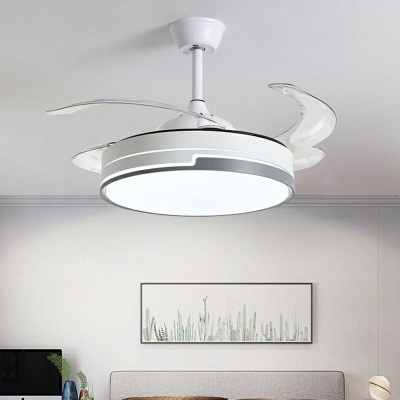 Semi Flush Modern Style Acrylic Semi Flush Fan Light for Living Room