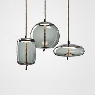 Single Head Creative Hanging Ceiling Geometric Glass Fixtures Lights Ball Glass