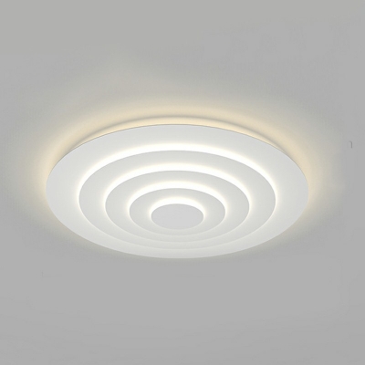 1 Light Contemporary Flush Light White Round Acrylic Flush Mount