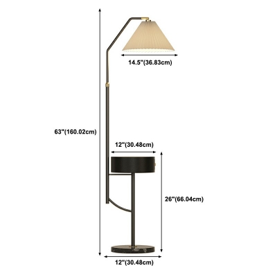 1-Light Floor Lamp Contemporary Style Cone Shape Metal Floor Standing Lamps
