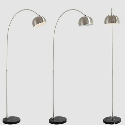 1-Light Floor Lamp Contemporary Style Dome Shape Metal Floor Standing Lamps