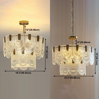 9-Light Hanging Light Fixtures Minimalism Style Geometric Shape Metal Chandelier Lights
