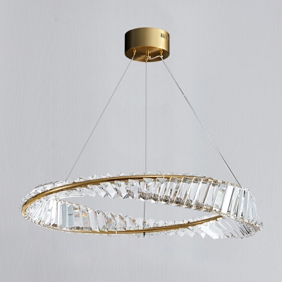 Contemporary Crystal Chandelier Lamp Circle Shaped Chandelier Light for Living Room