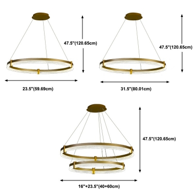 Modern Gold Round Pendant Light Fixture Bedroom Dining Room Chandelier Lighting Fixtures