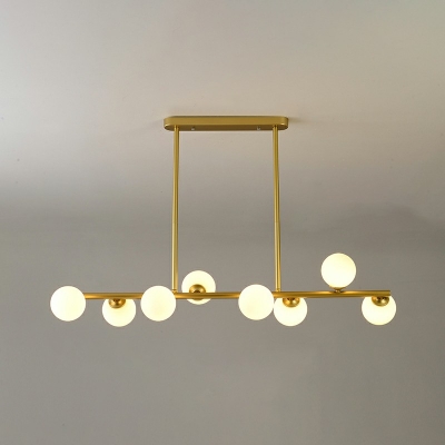 Modern Island Lighting Clear/White Glass 6/8/10 Bulbs Kitchen Bar Pendant Lamp in Black/Gold