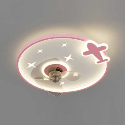 Modern LED Flushmount Fan Lighting Fixtures Children's Room Dining Room Flush Mount Fan Lighting