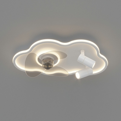 Modern LED Flushmount Fan Lighting Fixtures Children's Room Flush Mount Fan Lighting
