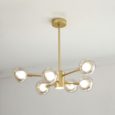 Nordic Modern Chandelier Simple Glass Bulb Pendant Light for Living Room