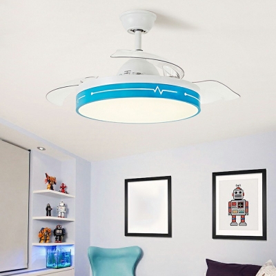 Semi Flush Contemporary Style Acrylic Semi Flush Fan Light for Living Room