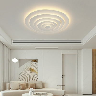 1 Light Contemporary Ceiling Light White Circle Ceiling Fixture for Living Room