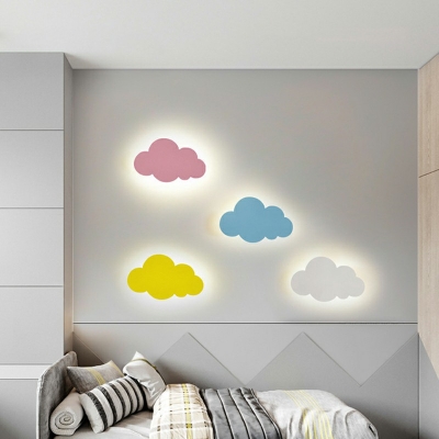 1-Light Sconce Lights Contemporary Style Cloud Shape Metal Wall Mount Light