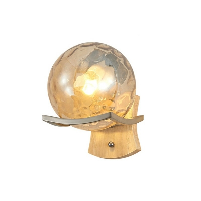 1-Light Sconce Lights Contemporary Style Globe Shape Metal Wall Mounted Lighting