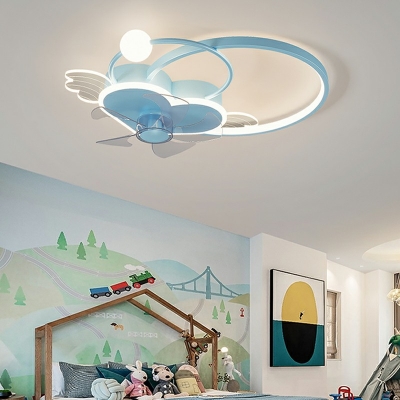 3 Light Kids Style Ceiling Fan Butterfly Shaped Metal Ceiling Fan