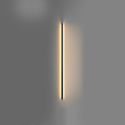 Black Linear Wall Sconce Modern Style Metal 1 Light Wall Sconce Lights