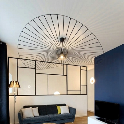 Cage Suspension Pendant Light Modern Minimalism Down Lighting for Living Room