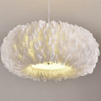 Contemporary E27 Chandelier Lights Feather Living Room Chandelier