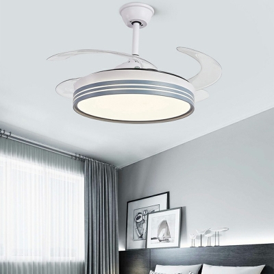Contemporary Led Ceiling Fan Light Bedroom Semi Flush Ceiling Lights