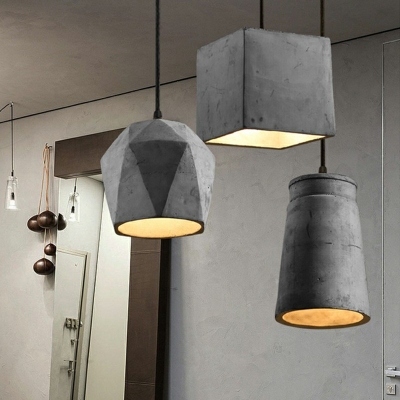 Contemporary Wrought Iron Ceiling Light Stone Material Pendant Light for Dining Room